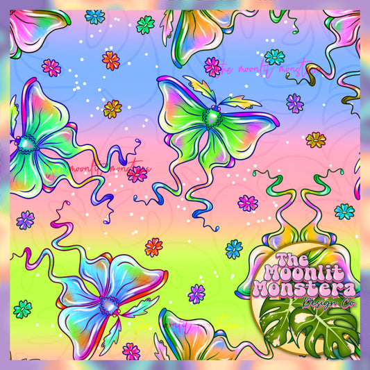 Floral Moths Seamless
