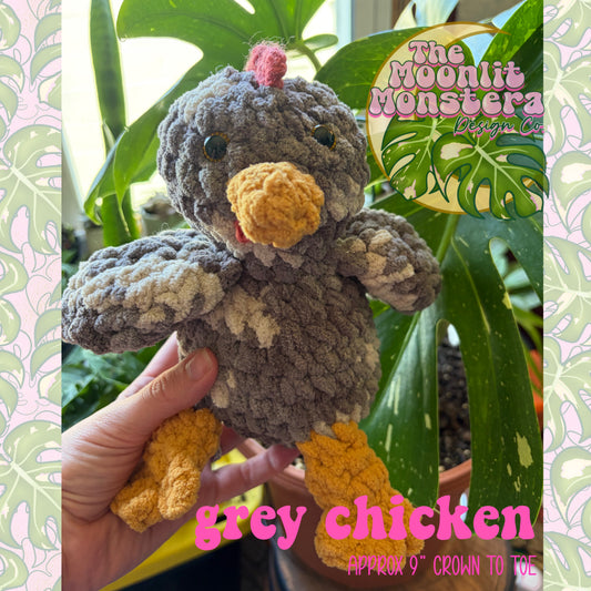 Crochet Grey Chicken