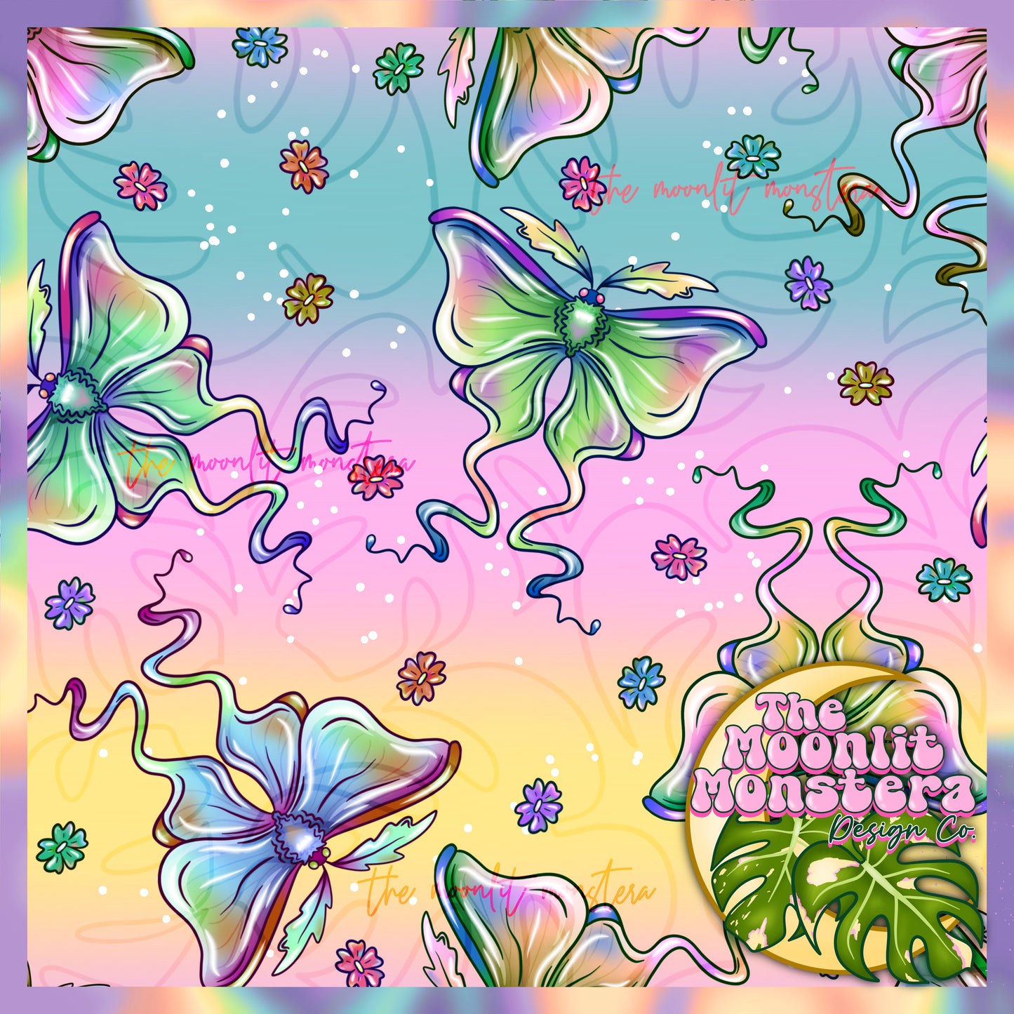 Floral Moths Seamless