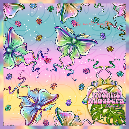 Floral Moths Seamless