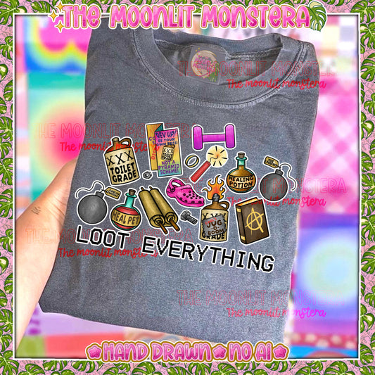 LOOT EVERYTHING PNG (comes with and without white outline)
